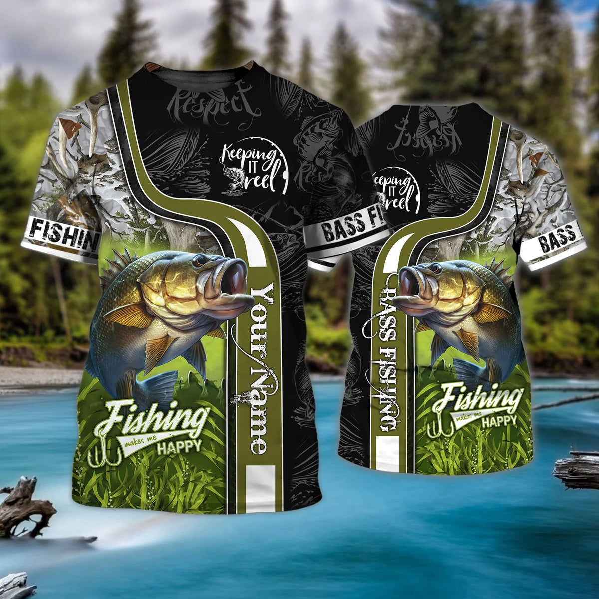 3D FISHING2 - Personalized Name 3D Tshirt - BY97 FISH0272