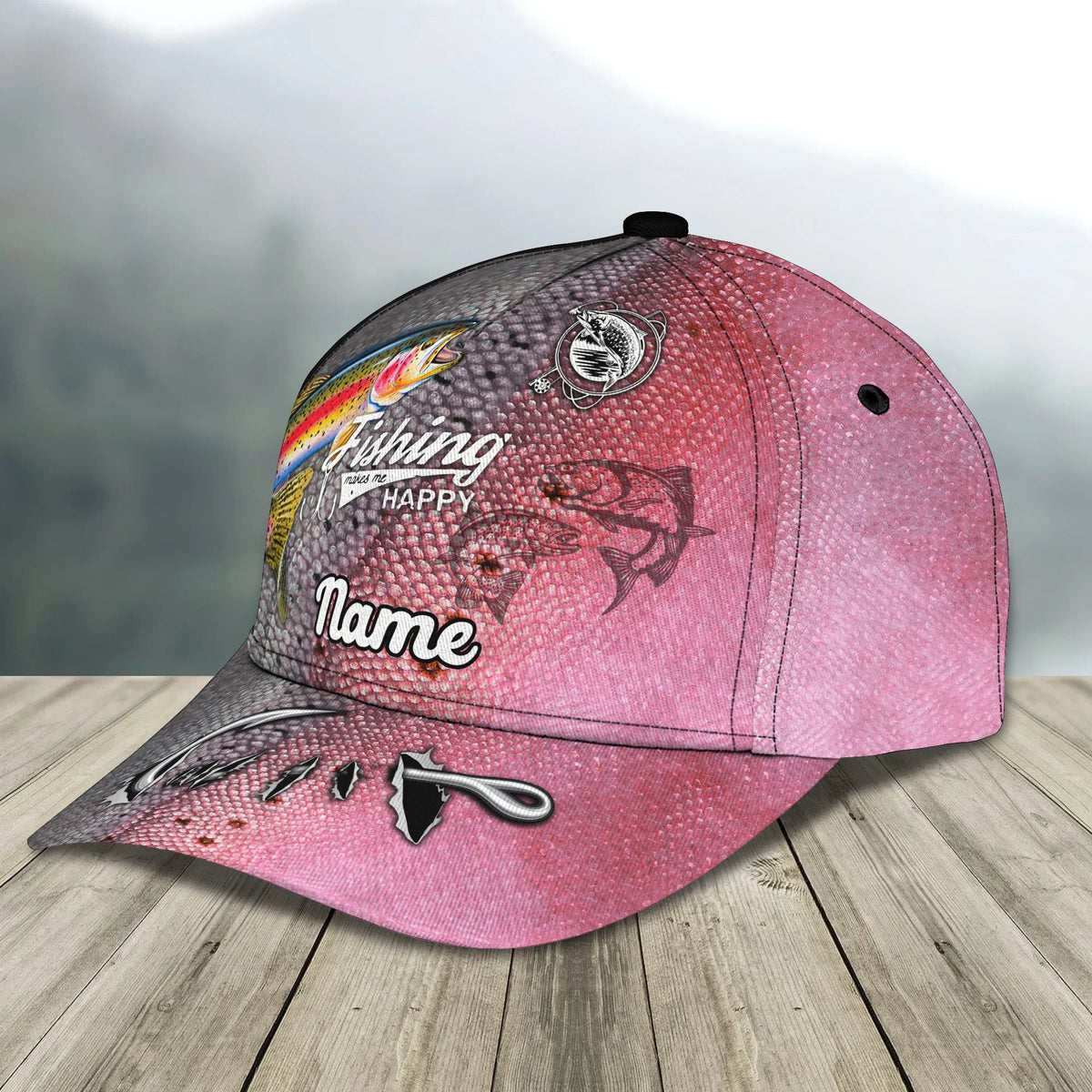 Trout Fishing 08 - Personalize Name Cap  - Loop - Ntp-165 FISH0167