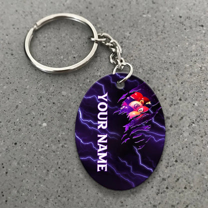 Billiard Pool 9 Ball Thunder Viking Personalized Name Keychain For Billiard Players ORN0165
