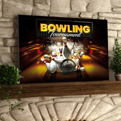 Bowling Pin And Ball Graphic Printed Canvas Bowl Game Living Room Decor Gift For Bowlers ORN0139