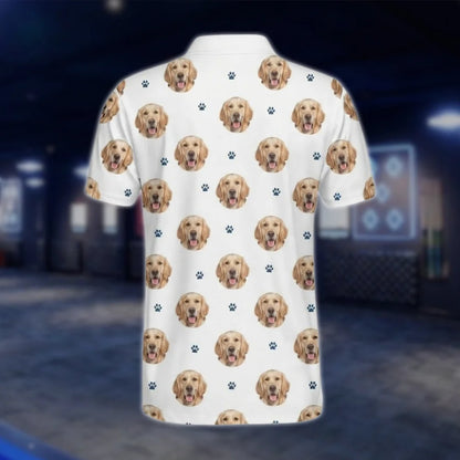Personalized Dog Face Golf Polo Shirt For Men, Custom Pet Golf Shirt With Photo GOF0021