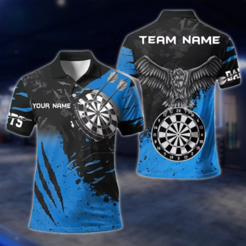 Custom Team White Black Dart Polo Shirt For Men, Custom Dart Shirts DAT0369