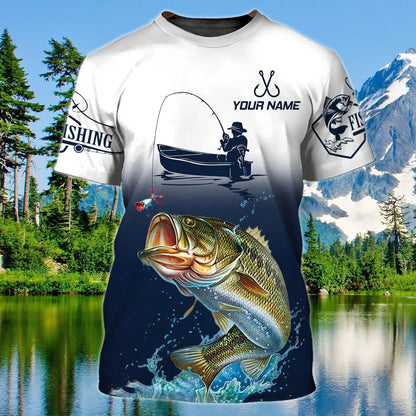 Bass Fishing - Custom Name Tshirt - 248 FISH0290