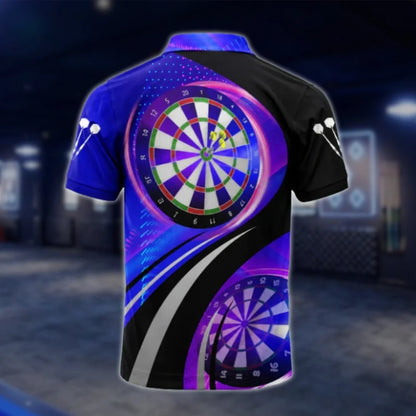 Personalized Name Neon Purple Dart Polo Shirt, Custom Dart Shirts DAT0439