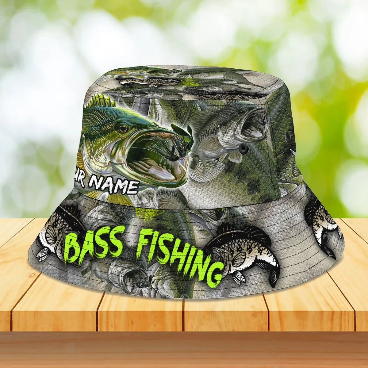 Custom Bucket Hat - Bass Fishing FISH0110