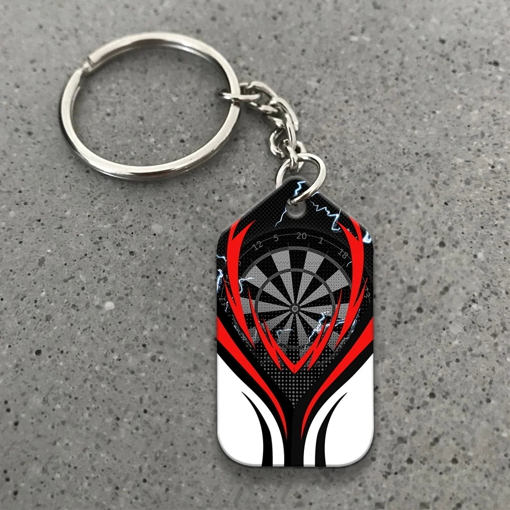 Flame Bullseye Dartboard Wolf And Darts Keychain For Dart Team Player ORN0242