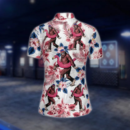 Bigfoot Tropical Golf Polo Shirts For Women, Ladies Bigfoot Golf Shirts GOF0274