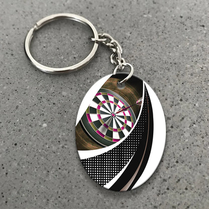 Bullseye Dartboard Brown Keychain Viking And Darts For Dart Team Player ORN0182
