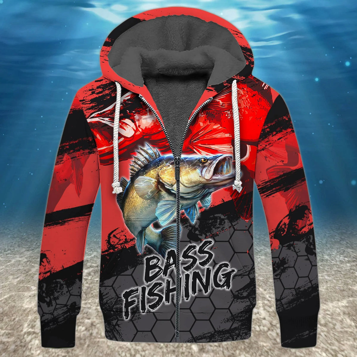 Bass Fishing Red 3D Hoodie Shirt For Men Hunting Life Hoodie Gifts FISH0069