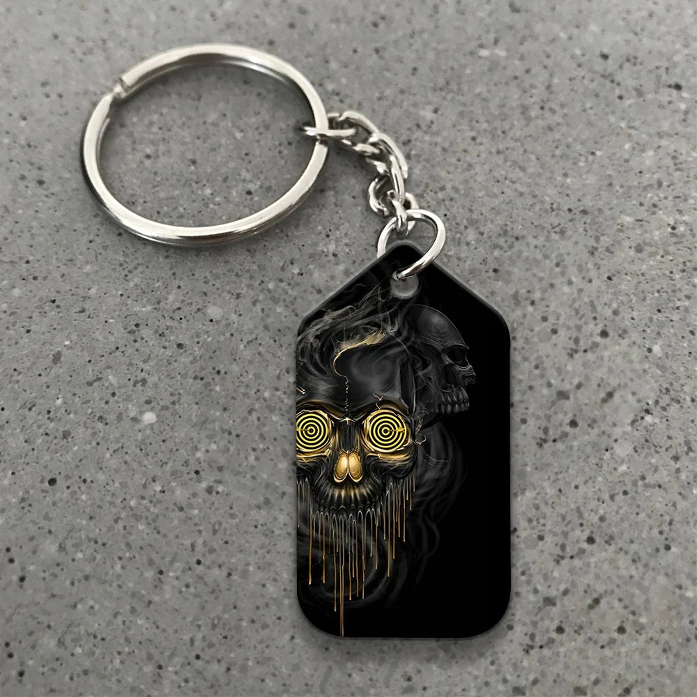 Shut Up And Bowl Golden Skull Keychain Gift For Bowler ORN0160