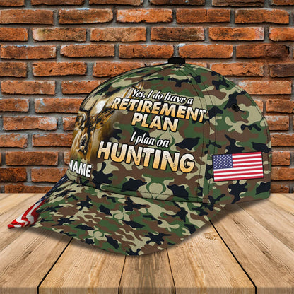 American - Deer Hunting 3- Personalized Name Cap - Loop- T2k-165 HNT0202