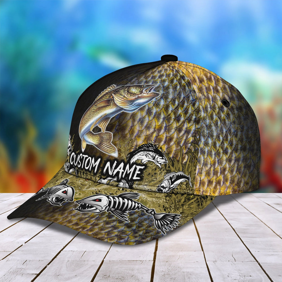 Walleye Fishing - Personalized Name Cap - Nmd 25 FISH0202