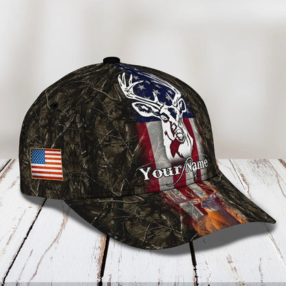 American - Deer Hunting 2- Personalized Name Cap - Loop- T2k-164 HNT0201