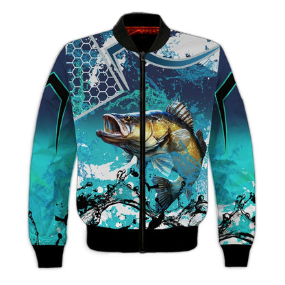 Bass Fishing Blue 3D Hoodie Shirt For Men Hunting Life Hoodie Gifts FISH0068