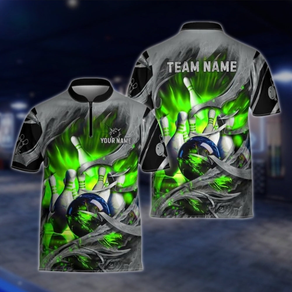 Custom Blue Grey Grunge Bowling Team Jersey For Mens, Custom Bowling Shirts For Team BZ0003 BOW0003