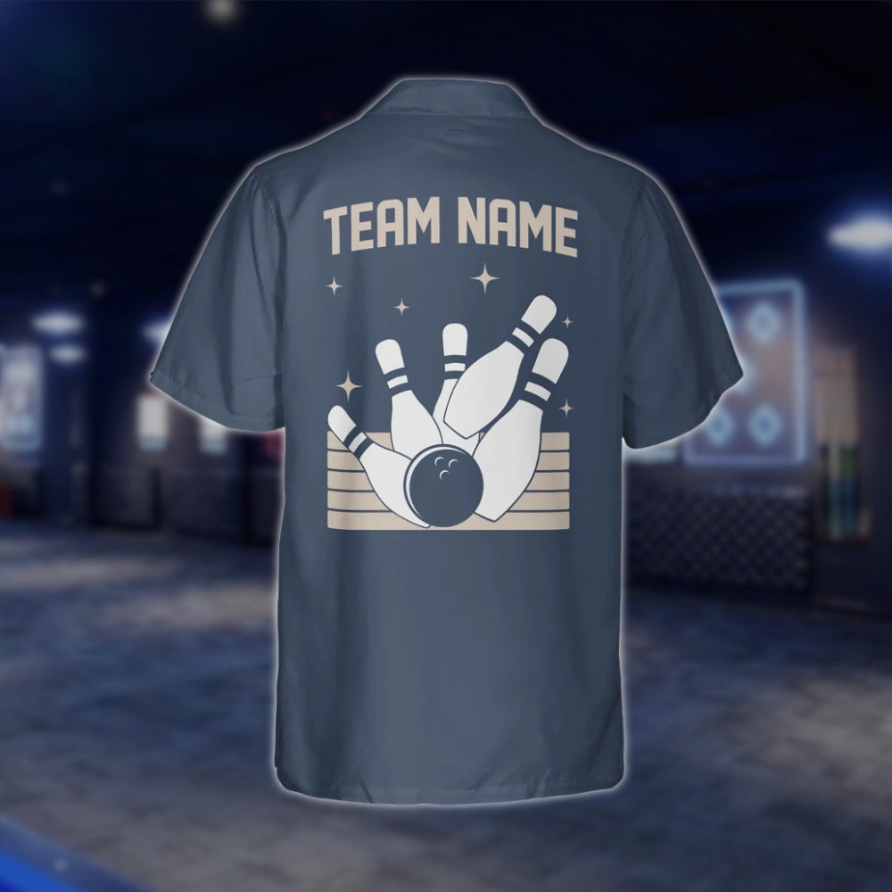 Custom Vintage Argyle Blue Hawaiian Bowling Shirt Men Women, Custom Vintage Bowling Shirt For Team BZ0118 BOW0296