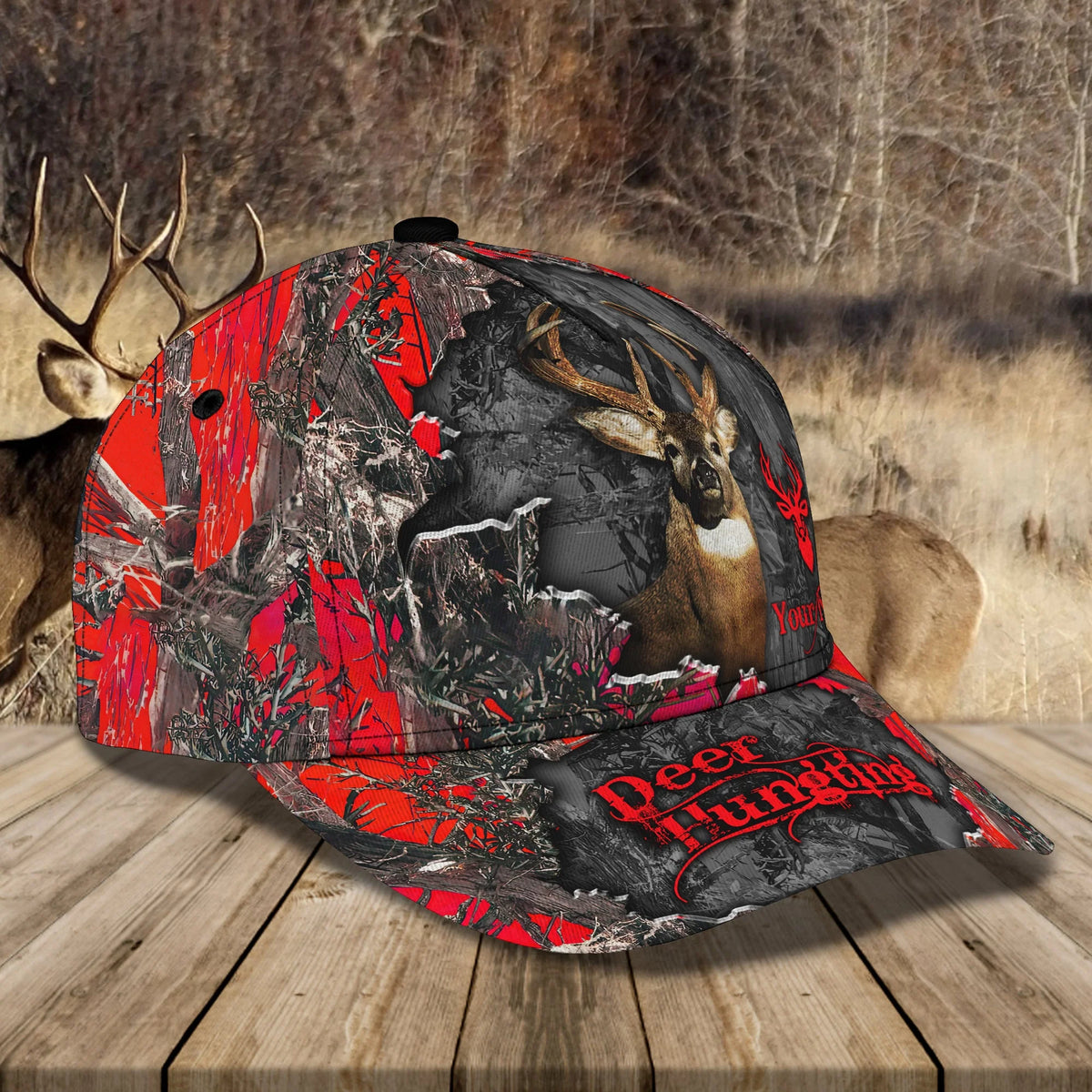 Red Deer Hunting Camo Classic Cap - Hdmt ORN0109