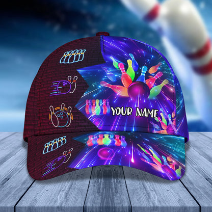 Bowling Party Neon Personalized Name Classic Cap QB95 ORN0269