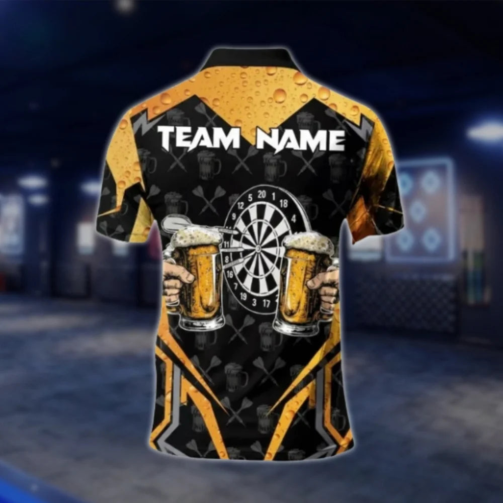 Custom Beer Darts Mens Polo Shirt, Custom Beer Dart Team Shirts DAT0381