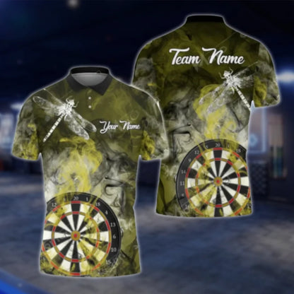 Custom Dragonfly Blue Darts Polo Shirt For Men, Personalized Dragonfly Darts Team Shirts DAT0329