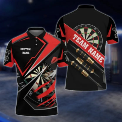 Custom Team Black Dart Polo Shirt, Custom Dart Player Shirts DAT0323