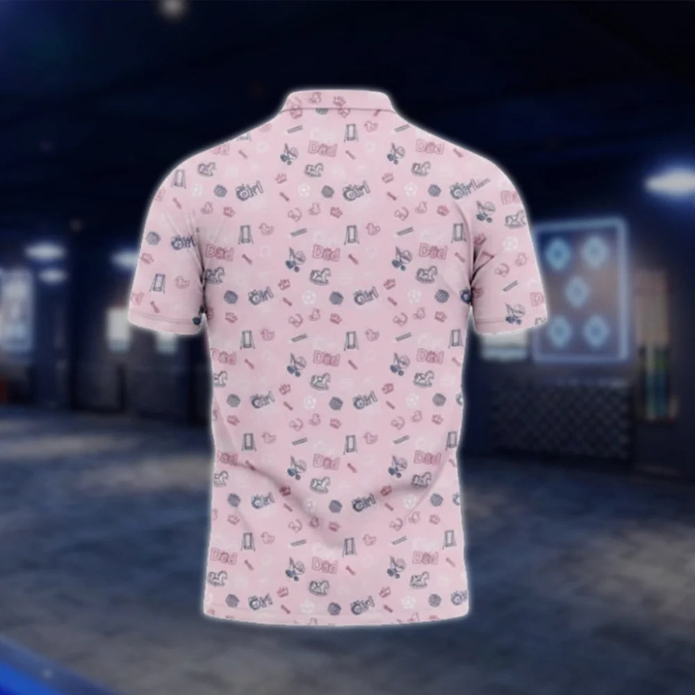 Pink Girl Dad Golf Polo Shirts For Men, Dad Daughter Golf Shirts GOF0209