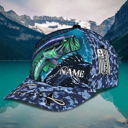 Navy Veteran And Fishing - Personalized Name Cap - Loop - Nt168 - Ct138 ORN0231