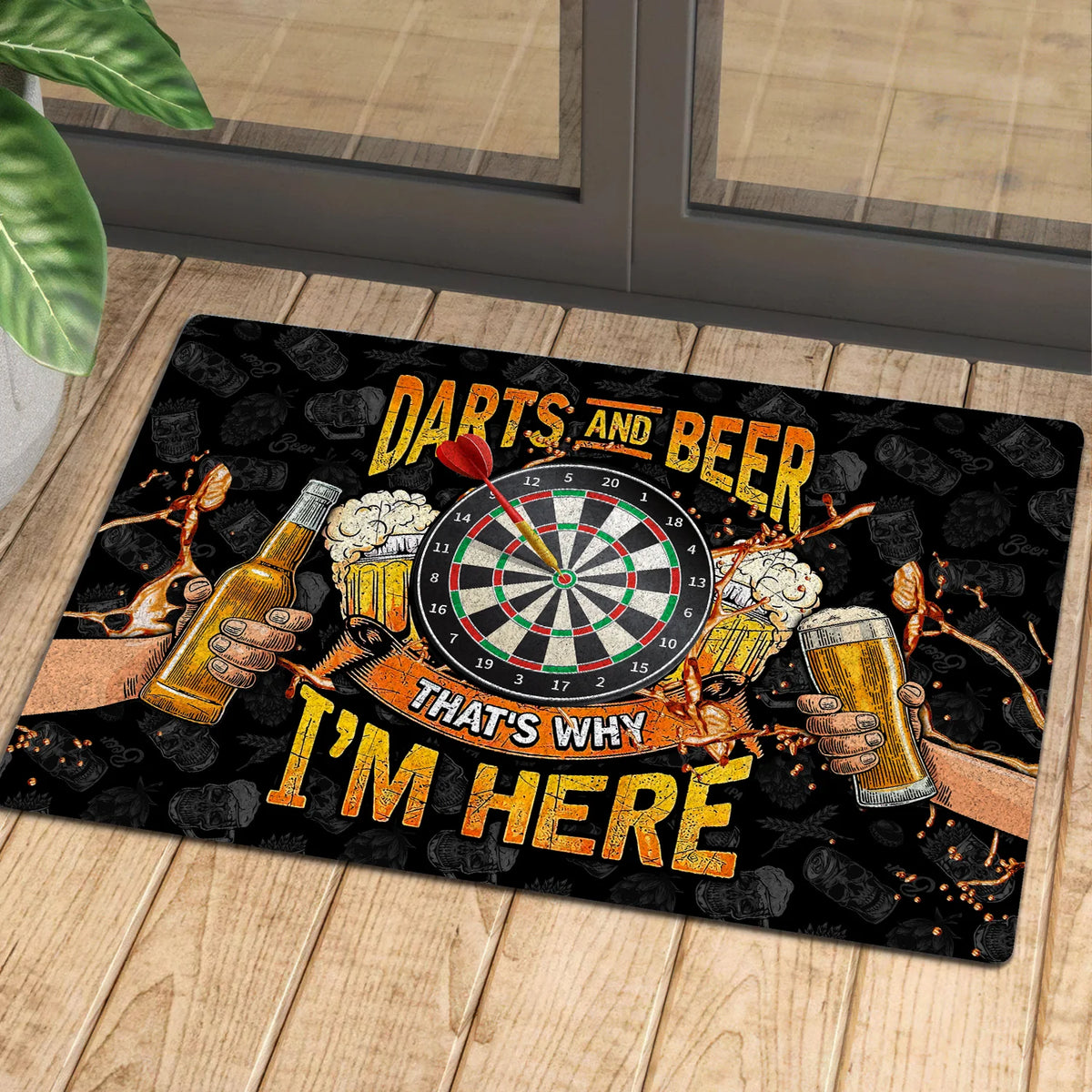 Darts And Beer That's Why I'm Here Doormat Gift For Darts Player ORN0133