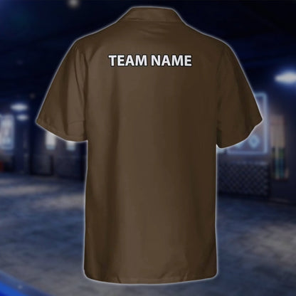 Custom Vintage Brown Bowling Hawaiian Shirt Mens, Custom Vinatge Bowling Team Shirts BZ0226 BOW0307