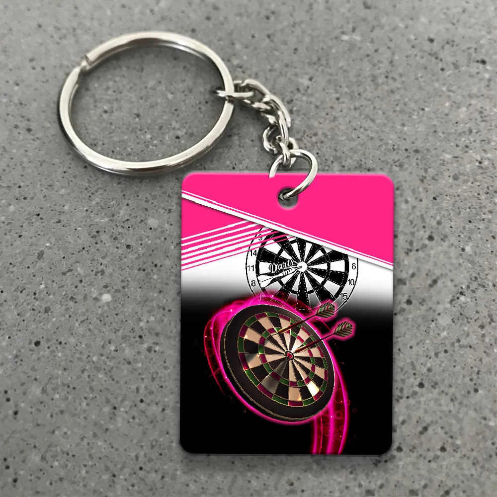 I'm A Darts And Beer Kinda Girl Keychain For Darts Player ORN0196