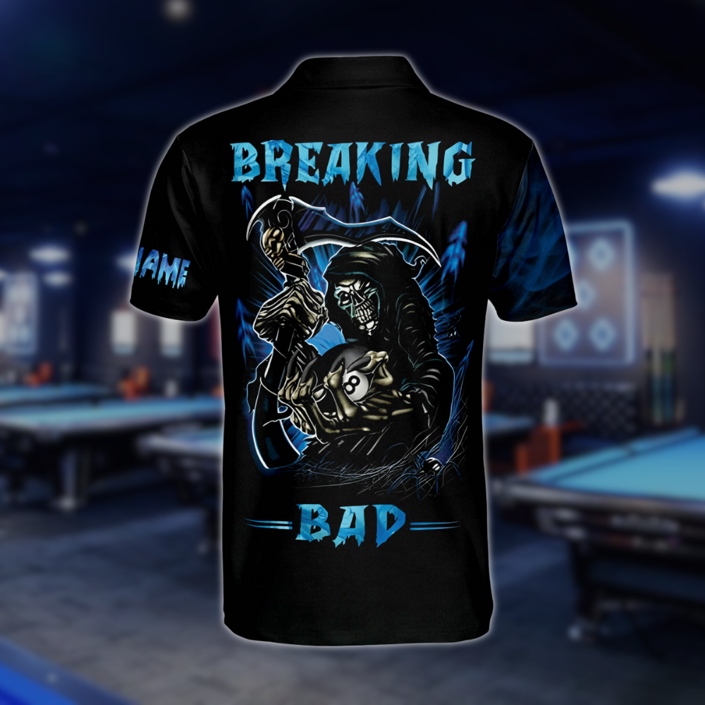 Breaking Bad Custom Skull 8 Ball Billiard Polo Shirt For Men, Custom Skull Billiard Team Shirts BLD0020
