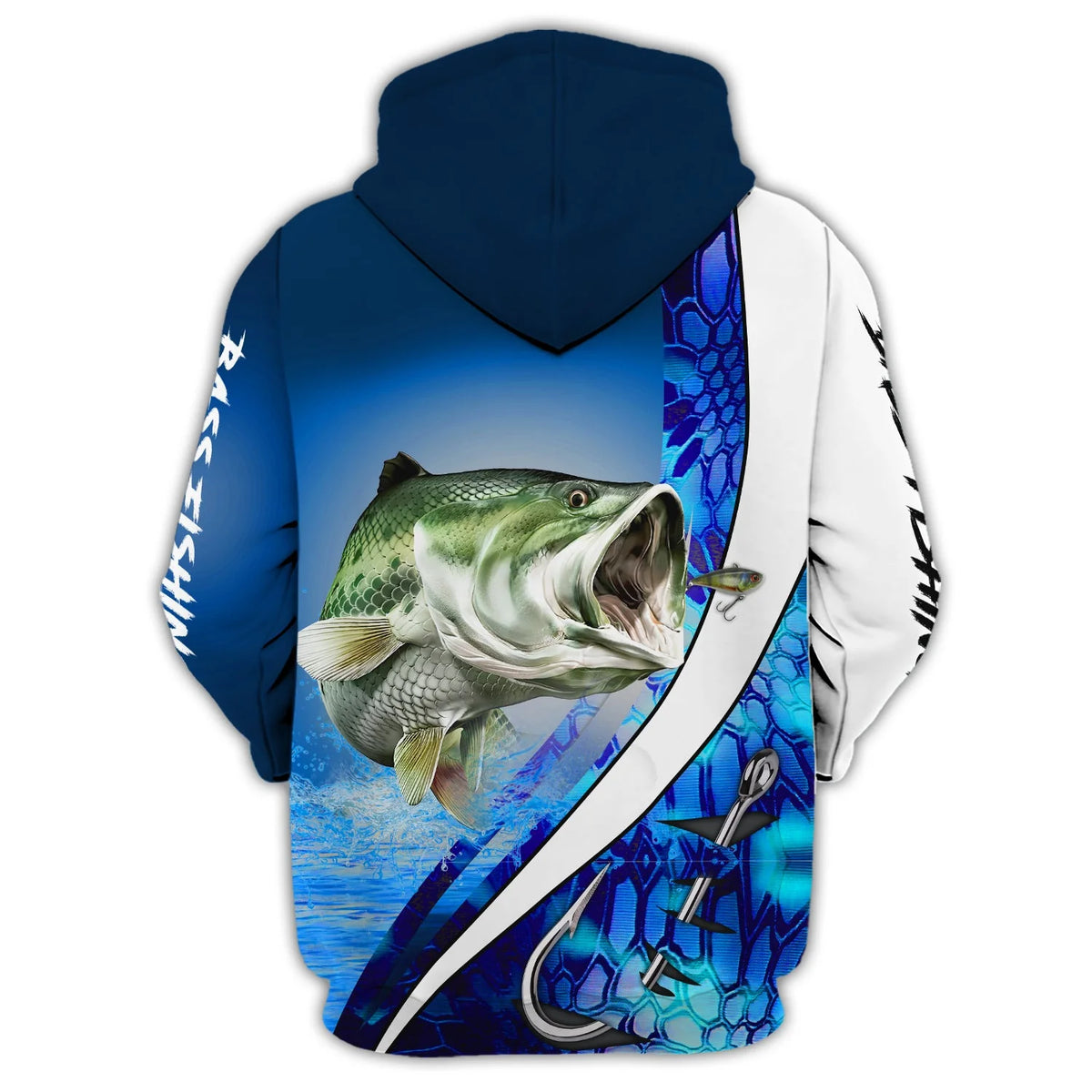 Bass Fishing 15 - Personalized Name 3D Zipper Hoodie FISH0089
