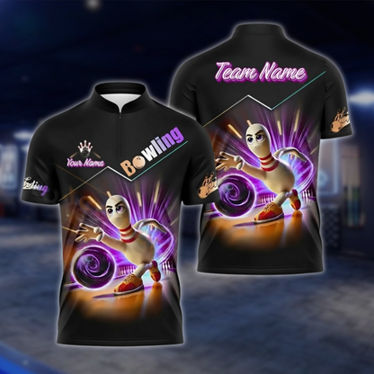 Personalized Funny Pins Mens Bowling Jersey, Custom Team Bowling Shirt BZ0930 BOW0006