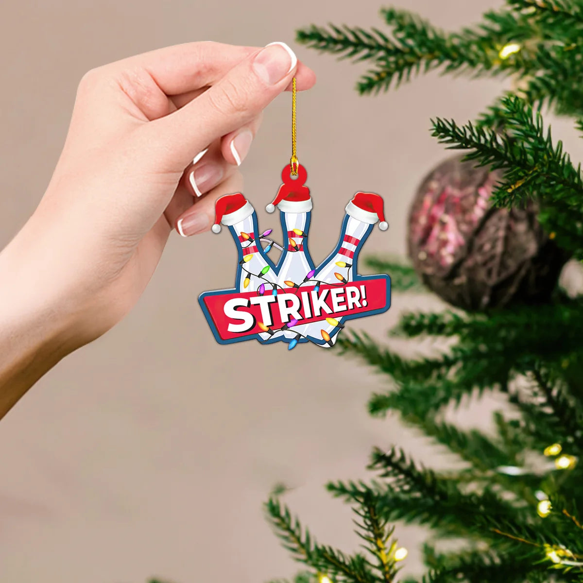 Bowling Strike Amazing Style Acrylic Christmas Ornament Home Decor Gift For Bowling Player ORN0094