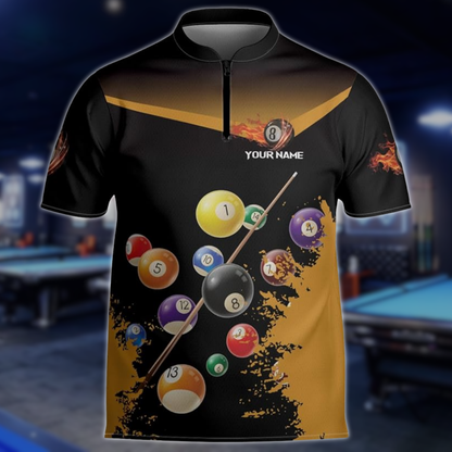 Custom Pool Jersey Team Shirts For Men, Custom Black Pink Billiard Shirts BLD0280