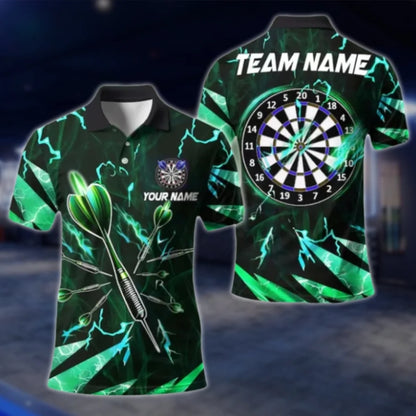 Custom Thunder Purple Mens Dart Polo Shirt, Custom Team Thunder Darts Shirts DAT0390
