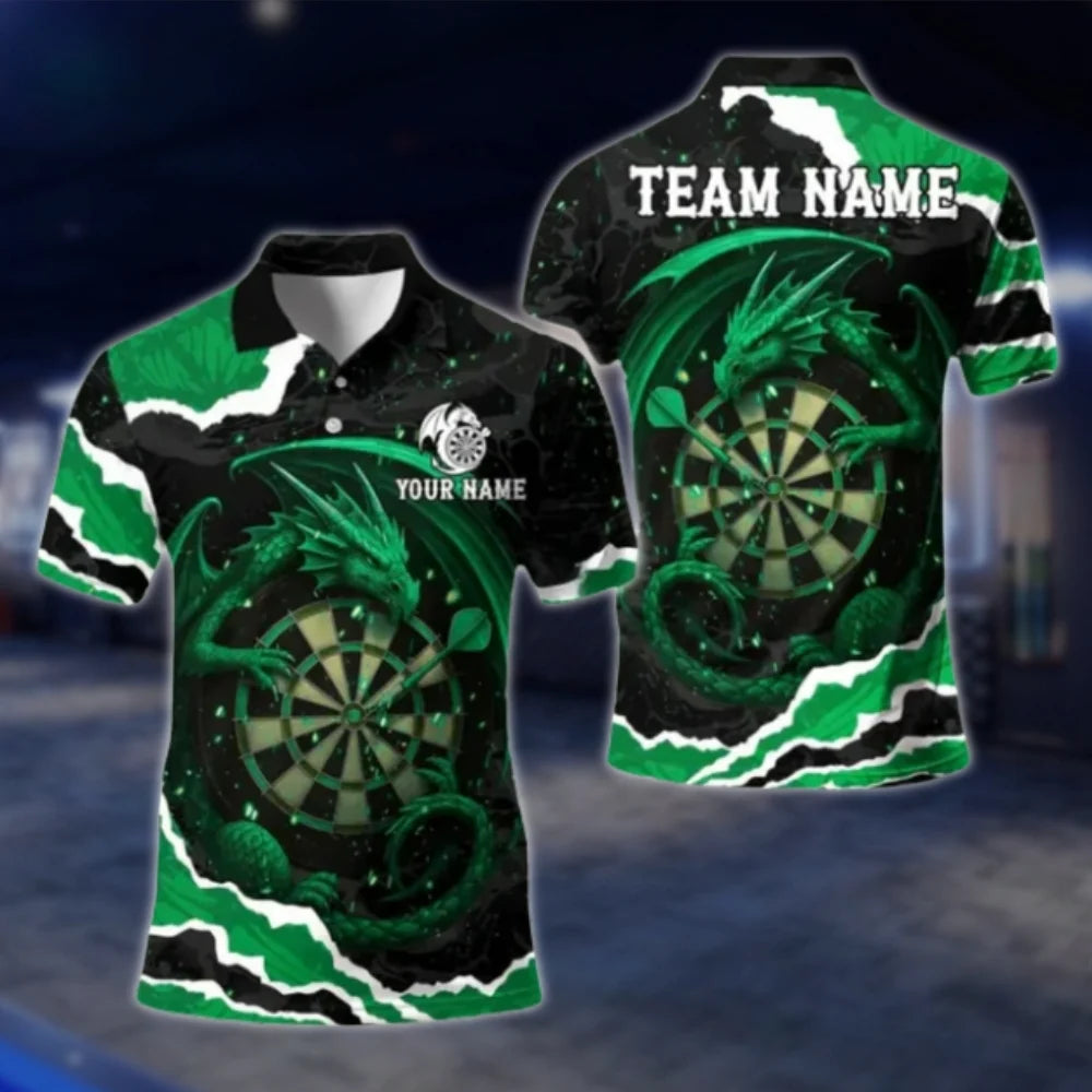 Dragon Custom Mens Purple Dart Polo Shirt, Custom Dragon Dart Team Shirts DAT0331