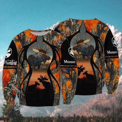 Moose Hunting - 3D Full Print Shirts - 524 HNT0124