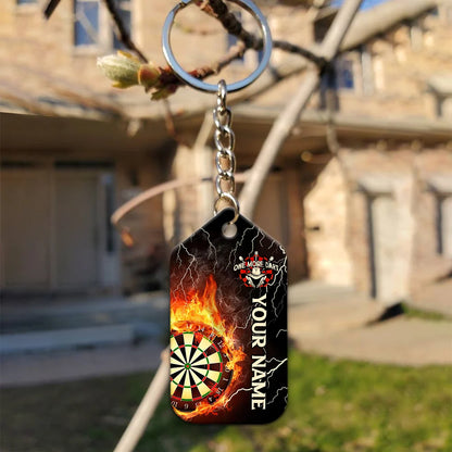 Thunder Flame Bullseye Dartboard Personalized Name 3D Dragon And Darts Keychain For Dart Team Player ORN0183
