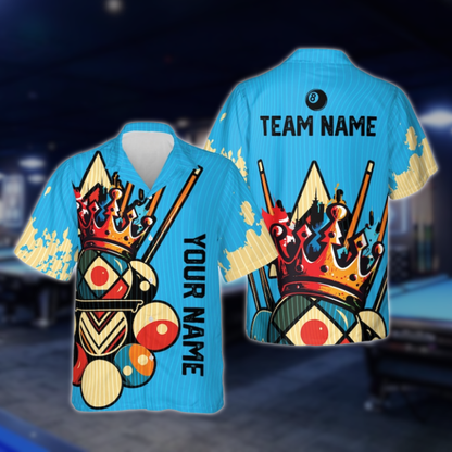 Custom Team Billiard Hawaiian Shirt For Mens, Custom Billiard Shirts BLD0127