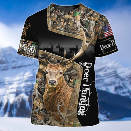 Deer Hunting America Flag 3D Shirts For Men and Women HNT0120