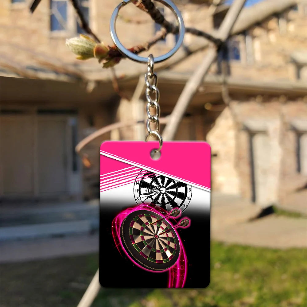 I'm A Darts And Beer Kinda Girl Keychain For Darts Player ORN0196
