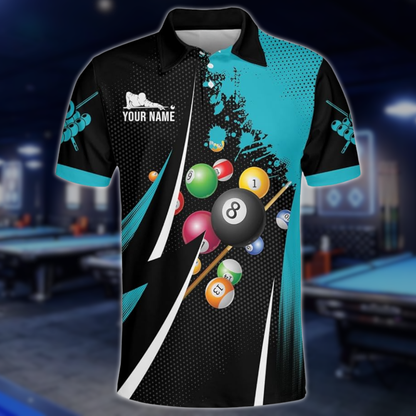 Custom Black And Red Billiard Team Polo Shirts For Mens, Custom Billiard Pool Players Shirts BLD0261