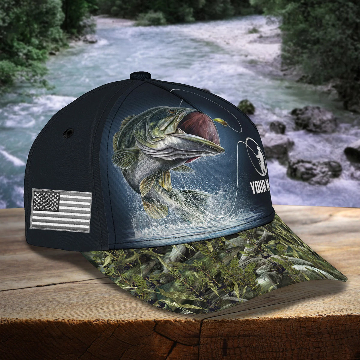 Bass Fishing Classic Cap Custom Name - 979 FISH0037