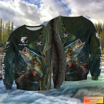 Bass Fishing Personalized Name 3D Full Print Shirts 09 FISH0063