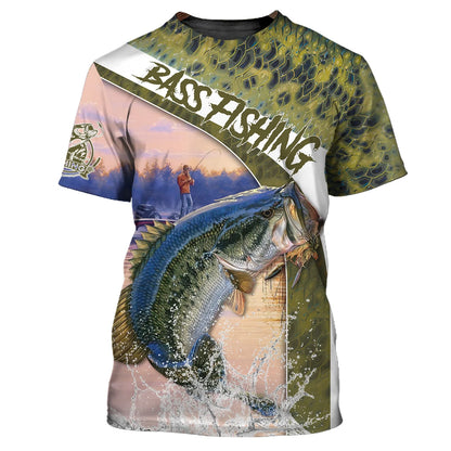 Fishing Shirt Bass Shirts for Men Fish 3D Printed Fishing Hoodie Tshirt FISH0079