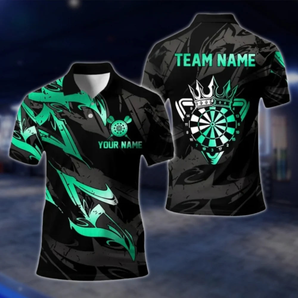 Custom Team Golden Black Dart Polo Shirt For Men, Custom Dart Team Shirts DAT0419