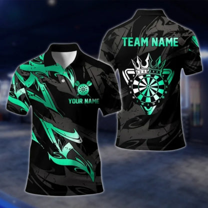 Custom Team Golden Black Dart Polo Shirt For Men, Custom Dart Team Shirts DAT0419