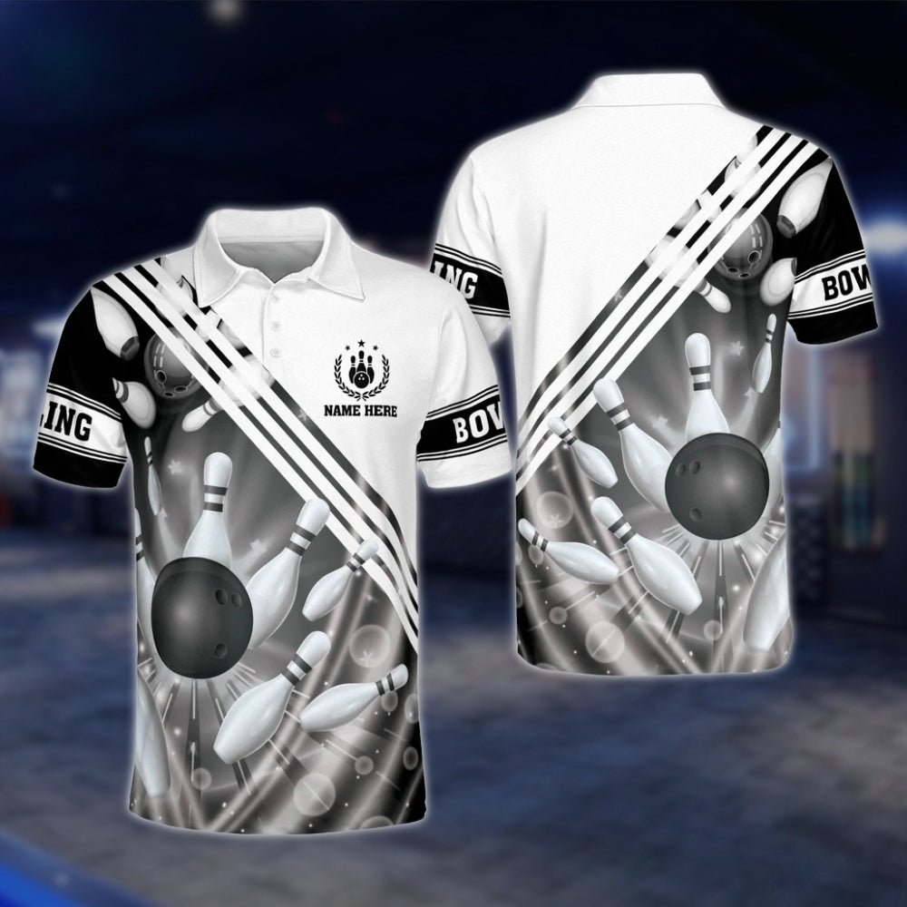 Custom Name Red Bowling Polo Shirt For Men, Custom Bowling Shirts BM0250 BOW0221
