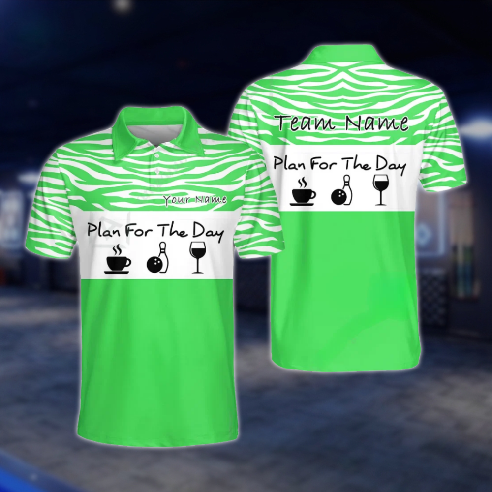 Personalized Plan For The Day Mens Pink Bowling Polo Shirt, Custom Funny Bowling Team Shirt BZ0777 BOW0130